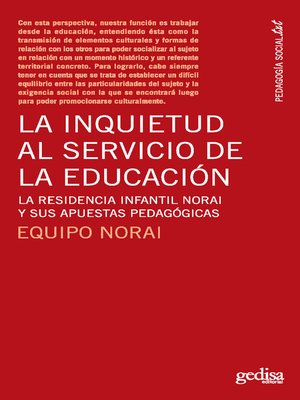 cover image of La inquietud al servicio de la educación